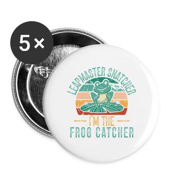 Frog Catcher Leapmaster Snatcher Frog - Buttons groß 56 mm (5er Pack) - Weiß - Vorne