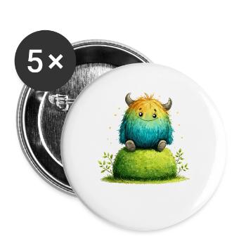 Joie de prairie arc-en-ciel câline - Lot de 5 grands badges (56 mm) - blanc - Devant