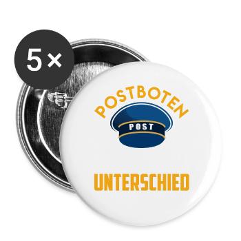 POSTBOTEN MACHEN DEN UNTERSCHIED Lustiges - Buttons groß 56 mm (5er Pack) - Weiß - Vorne