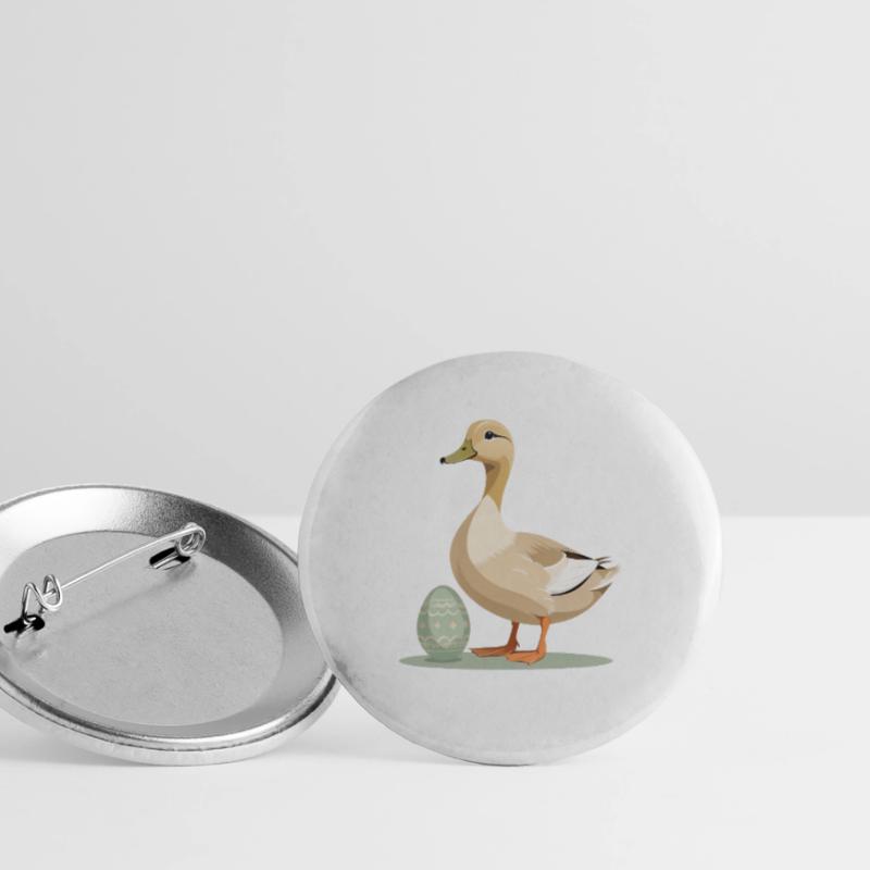 Spring duck with Easter egg Buttons large 2.2''/56 mm (5-pack)