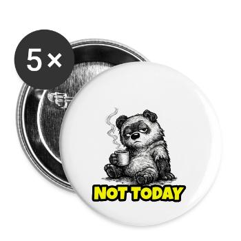 Not Today – Grumpy Bear Coffee (Sketch) - Buttons large 2.2''/56 mm (5-pack) - white - Front
