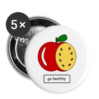 go_healthy - Buttons large 2.2''/56 mm (5-pack) - white - Front