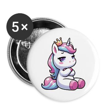 Licorne Licorne Fan Licorne Amoureux de la licorne - Lot de 5 grands badges (56 mm) - blanc - Devant