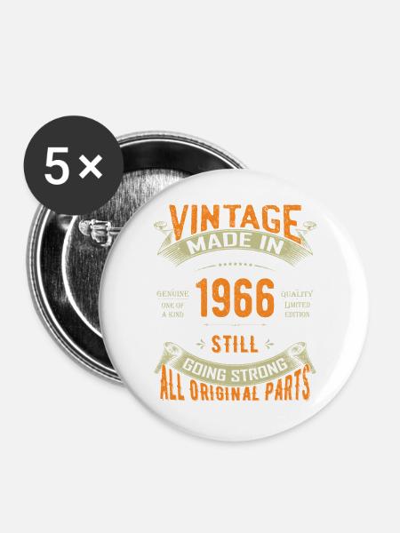 Vintage 1966 immer noch stark - Buttons groß 56 mm (5er Pack) - Weiß
