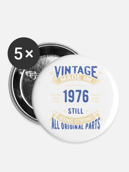Vintage 1976 läuft immer noch stark - Buttons groß 56 mm (5er Pack) - Weiß
