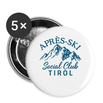 Après Ski Social Club Tirol Skiing Winter Holiday - Buttons large 2.2''/56 mm (5-pack) - white - Front