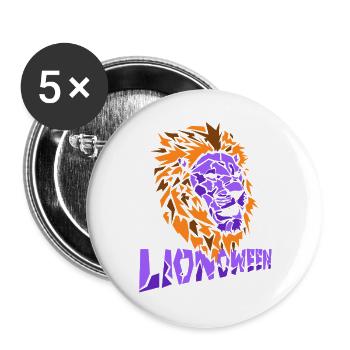 safari africa serengeti wildlife halloween lion - Buttons large 2.2''/56 mm (5-pack) - white - Front