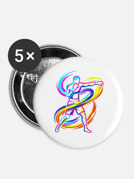 Boxen - Buttons groß 56 mm (5er Pack) - Weiß