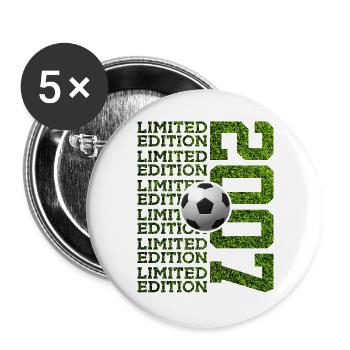 ÉDITION LIMITÉE 2007 FOOTBALL 19E ANNIVERSAIRE - Lot de 5 grands badges (56 mm) - blanc - Devant
