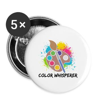 Cool Artist Color Whisperer Painter Gift Idea - Buttons large 2.2''/56 mm (5-pack) - white - Front
