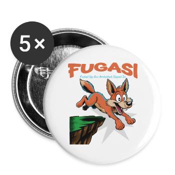 FUGASI Jumping Fox - Buttons large 2.2''/56 mm (5-pack) - white - Front