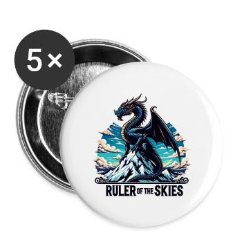 Dragon sky over mountain range - Buttons large 2.2''/56 mm (5-pack) - white - Front
