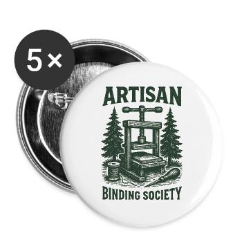 Artisan Binding Society | Bookbinding - Buttons large 2.2''/56 mm (5-pack) - white - Front