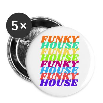Ambiances Funky House - Lot de 5 grands badges (56 mm) - blanc - Devant