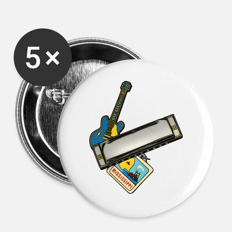 THE BLUES ROAD #1 - sound & vision - Buttons large 2.2''/56 mm (5-pack) - white