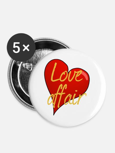 LOVE AFFAIR - Buttons groß 56 mm (5er Pack) - Weiß