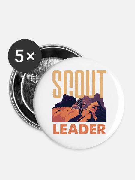 Pfadfinderleiter Scouting Troop Leader Hobby - Buttons groß 56 mm (5er Pack) - Weiß
