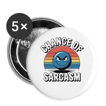 Chance of Sarcasm - Retro Grin - Buttons large 2.2''/56 mm (5-pack) - white - Front