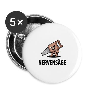 Annoying Funny Cartoon Saw Figurine - Buttons large 2.2''/56 mm (5-pack) - white - Front