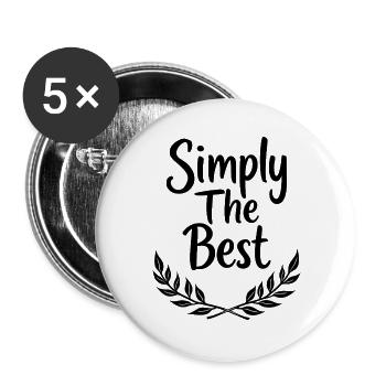 Simply The Best Laurel Wreath Statement - Buttons large 2.2''/56 mm (5-pack) - white - Front
