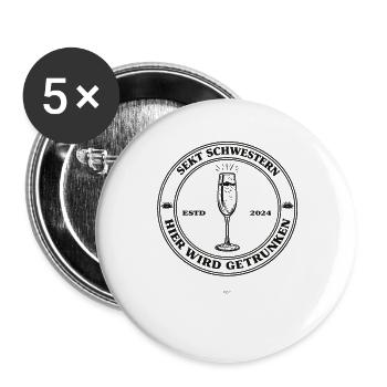 Sparkling Wine Sisters - Buttons large 2.2''/56 mm (5-pack) - white - Front