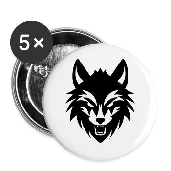 wolf - Buttons large 2.2''/56 mm (5-pack) - white - Front