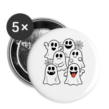Cute Halloween Ghosts - Funny Haunted Outfit - Buttons large 2.2''/56 mm (5-pack) - white - Front