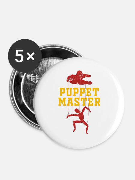 Puppet Master Marionette Showdown - Buttons groß 56 mm (5er Pack) - Weiß