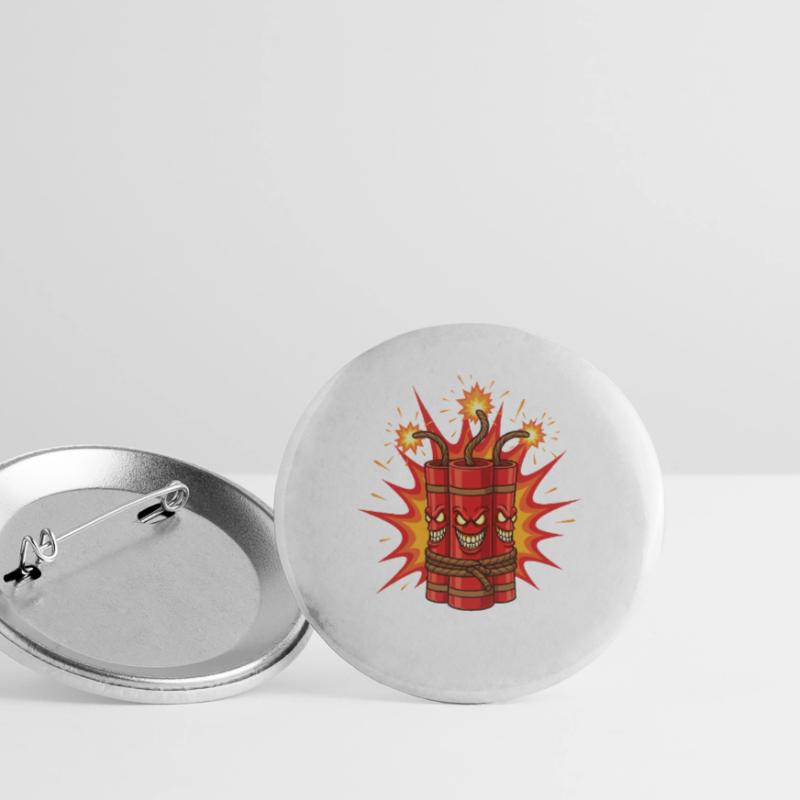 Exploding Dynamite Art Buttons large 2.2''/56 mm (5-pack)