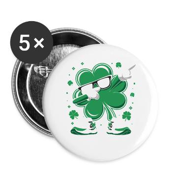 Kleeblatt-Rocker mit Stil - Buttons groß 56 mm (5er Pack) - Weiß - Vorne