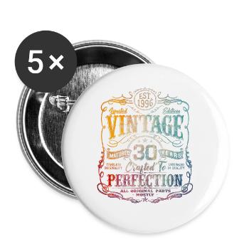 Vintage 1996 Limited Edition 30th Birthday - Buttons large 2.2''/56 mm (5-pack) - white - Front