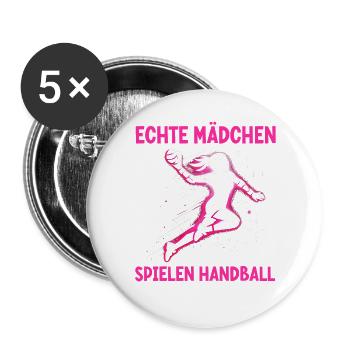 Handball Liebhaber Handball Sport Spieler Handball - Buttons groß 56 mm (5er Pack) - Weiß - Vorne