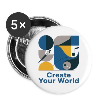 Palette abstraite du créateur de monde - Lot de 5 grands badges (56 mm) - blanc - Devant