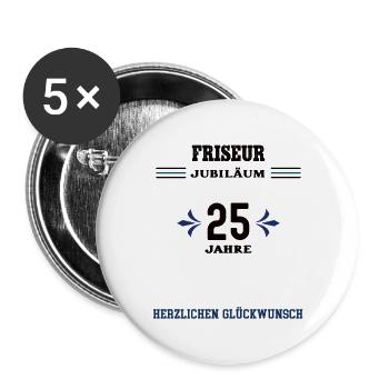 Hairdresser 25th Anniversary 25th Anniversary - Buttons large 2.2''/56 mm (5-pack) - white - Front