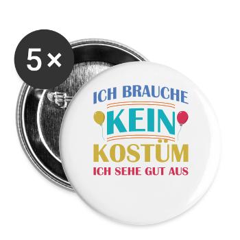 Je n’ai pas besoin de costume, je suis jolie - Lot de 5 grands badges (56 mm) - blanc - Devant