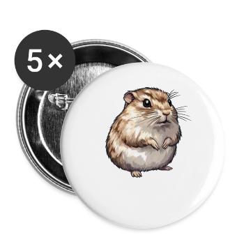 Lemmings Lemming - Buttons large 2.2''/56 mm (5-pack) - white - Front