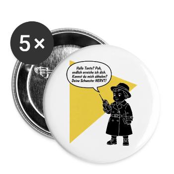 Hello aunt - pick up? Your sister is funny annoying - Buttons large 2.2''/56 mm (5-pack) - white - Front