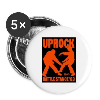Uprock Battle Stance Hip-Hop 83 - Buttons groß 56 mm (5er Pack) - Weiß - Vorne