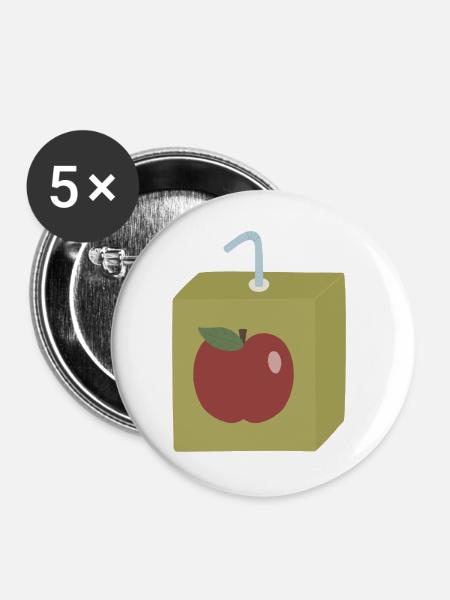 Apple Box Abenteuerkunst - Buttons groß 56 mm (5er Pack) - Weiß