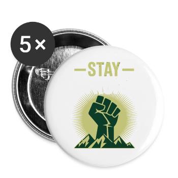 Reste fort - Puissance du design des montagnes Faust - Lot de 5 grands badges (56 mm) - blanc - Devant