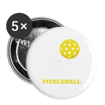 Love Pickleball – Paddle Sport Distressed - Buttons groß 56 mm (5er Pack) - Weiß - Vorne