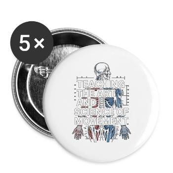 PT Educator Teaching The Art And Physiotherapy - Buttons groß 56 mm (5er Pack) - Weiß - Vorne