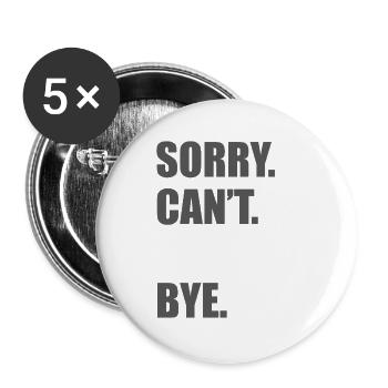 Sorry can't garage Car lover car guy mechanic - Buttons groß 56 mm (5er Pack) - Weiß - Vorne