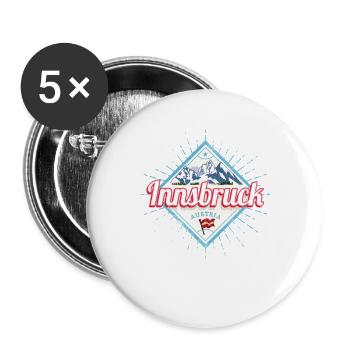 Innsbruck Tirol Österreich Alpen Vintage Souvenir - Buttons groß 56 mm (5er Pack) - Weiß - Vorne
