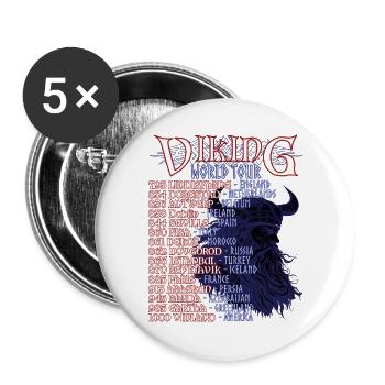 Viking Valhalla Norse Mythology World Tour - Buttons large 2.2''/56 mm (5-pack) - white - Front