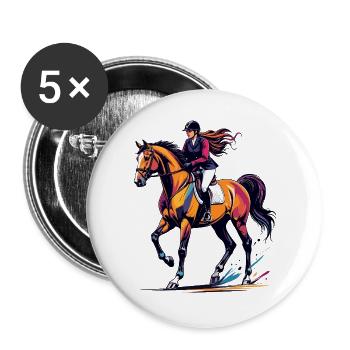 Équestre Équestre É - Lot de 5 grands badges (56 mm) - blanc - Devant