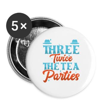Dad father of three girls daughters - Buttons large 2.2''/56 mm (5-pack) - white - Front