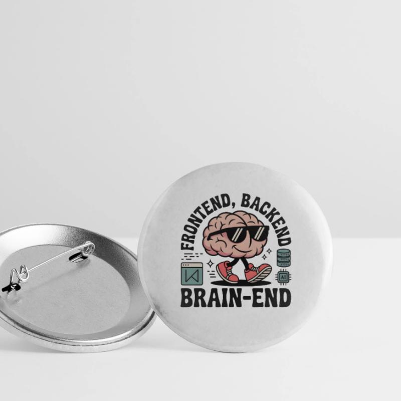 Frontend, Backend, Brain-End | Developer Buttons large 2.2''/56 mm (5-pack)