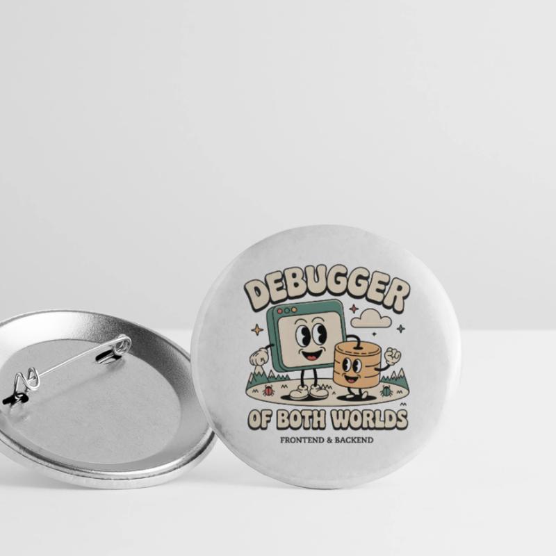 Debugger beider Welten | Debugging Dev Buttons groß 56 mm (5er Pack)