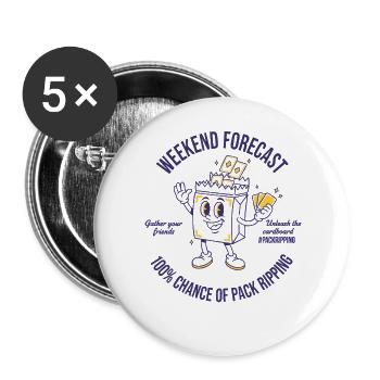 Prévisions de cartes à collectionner : 100 % de chances de pack - Lot de 5 grands badges (56 mm) - blanc - Devant